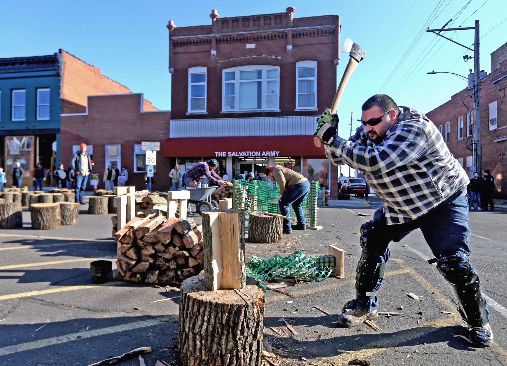 First-Ever Log Splitting Contest in downtown Hillsboro